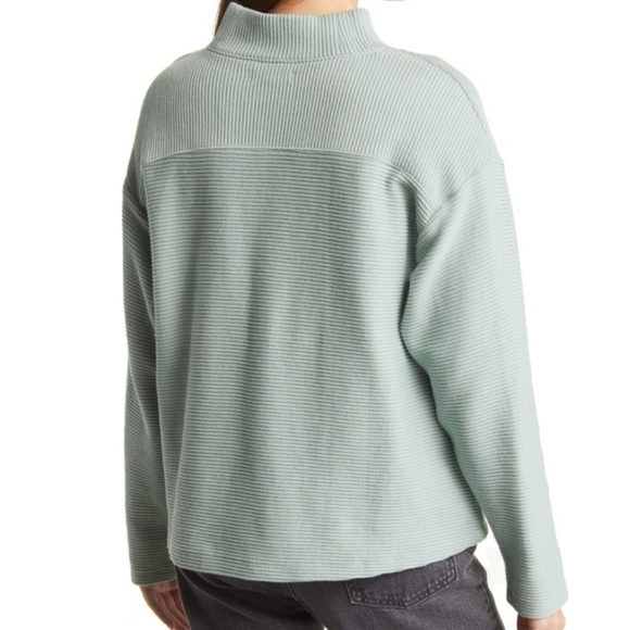 Madewell mockneck horizontal ribbed sweater size Medium. - Picture 2 of 11